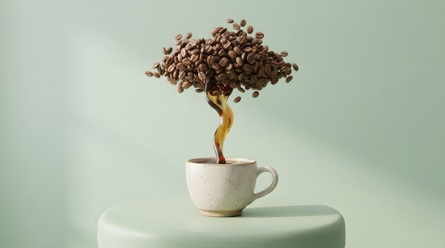 Surreal Floating Coffee