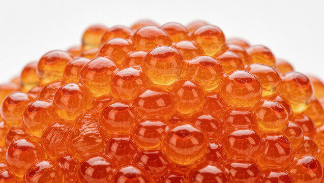 Salmon Roe Pearls Glistening Macro Close-Up