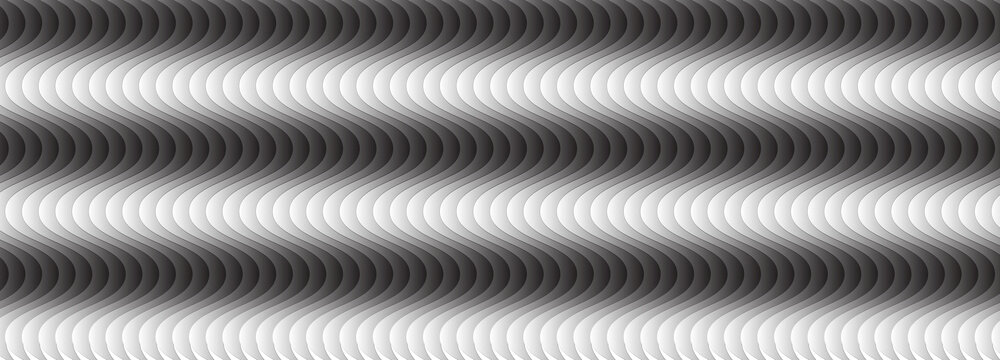 Abstract black and white wave pattern, rhythmic geometric line texture, minimalist monochrome background for digital art and web design