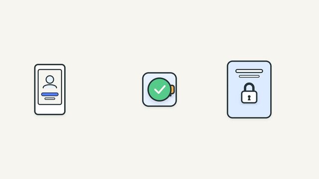 An animated sequence shows a digital passkey verifying user identity before unlocking a secure service. This visual explains modern passwordless authentication and secure access control.