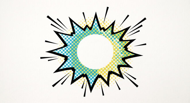Pop Art Comic Book Dynamic Multicolored OOPS Starburst Action Bubble Graphic Design Asset