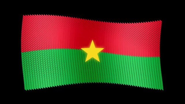 Burkina Faso flag waving in vibrant motion for national pride and