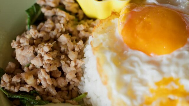 Thai Pad Krapow Minced Pork with Fried Egg and Rice