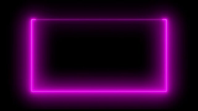 Animation of glowing neon rectangles abstract background. abstract glowing blue neon rectangle border frame. tow ton rectangle picture frame technology, energy, plasma, spark, vibrant, bright, 