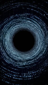 Abstract Fractal Burst Background with Glowing Spiral Tunnel, Futuristic Digital Light Pattern, Blue and Dark Energy Swirl for Technology, Space and Modern Design Concepts