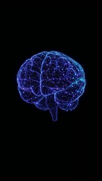 digital AI brain on black background
