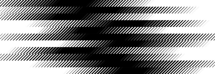 Plakat Dynamic diagonal stripe pattern background. Black fading line motion effect backdrop. Oblique parallel speed lines gradient wallpaper. Vector slanted halftone sport gradation. Masculine texture