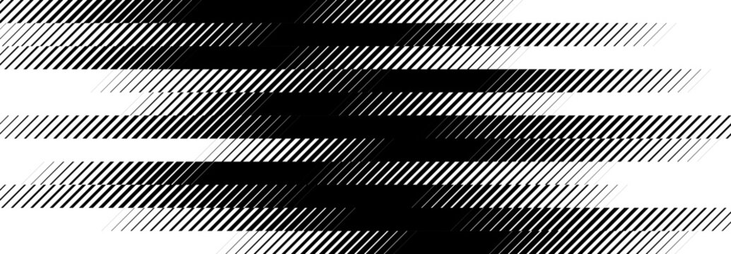 Dynamic diagonal stripe pattern background. Black fading line motion effect backdrop. Oblique parallel speed lines gradient wallpaper. Vector slanted halftone sport gradation. Masculine texture