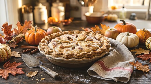 pumpkin pie with nuts and raisins