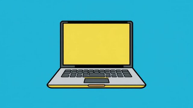 Pop Art Laptop Animation for Technology and Online Learning