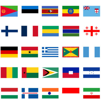 World Country Flags Set 3 National Flags Vector Graphic Collection