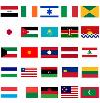 World Country Flags Set 4 National Flags Vector Graphic Collection