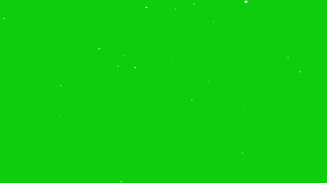 snowfall new year effect green screen video. realistic white snowflake particles falling with natural winter motion. transparent overlay, alpha channel, seamless loop, high quality 4k footage.