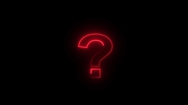 Question mark sign. Question mark icon. asking icon animation. neon line asking icon on background.Motion graphics of concept.