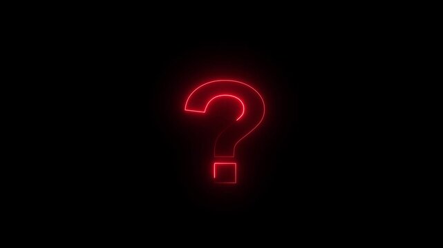Question mark sign. Question mark icon. asking icon animation. neon line asking icon on background.Motion graphics of concept.