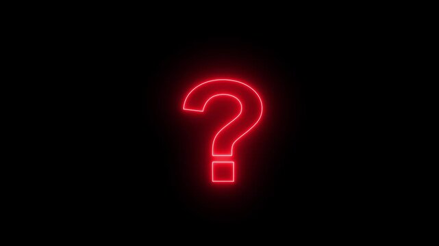 Question mark sign. Question mark icon. asking icon animation. neon line asking icon on background.Motion graphics of concept.