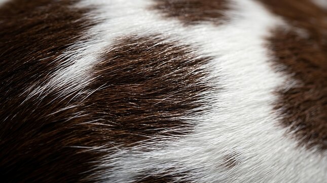 Close up of brown and white animal fur texture with soft natural