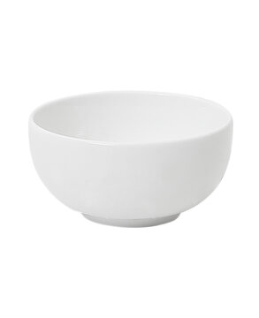 White ceramic round bowl isolated on white background
