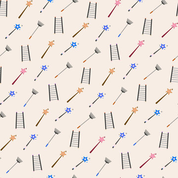 Magic wands, ladders, and rakes pattern