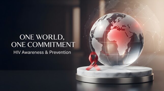 Crystal globe with a human face inside symbolizing global unity and connection