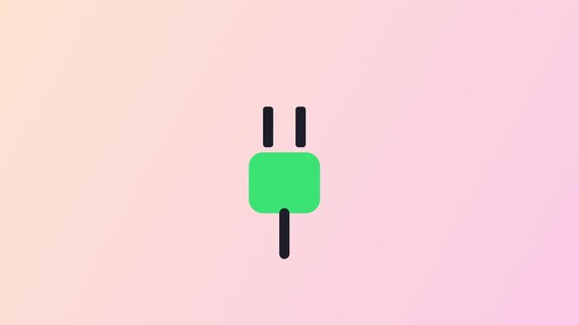 Animated plug with glowing light effect