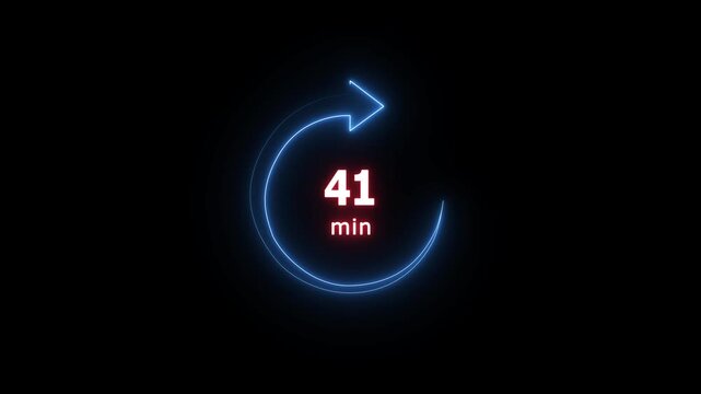41 min clock icon animation. Clock 41-minute icon Digital and analog clock 41 minutes isolated on white background. and creating a stunning video.4k video.