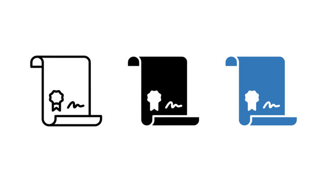 Affidavit icon design set vector illustration with legal document and signature