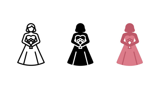 Bridesmaid icon set vector design illustration representing female wedding symbols