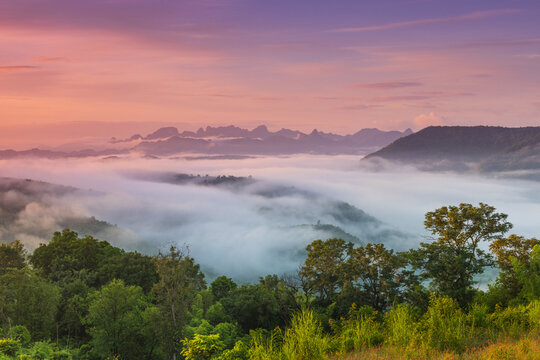Beautiful morning scenery at Nam Nao National Park, Phetchabun Province.