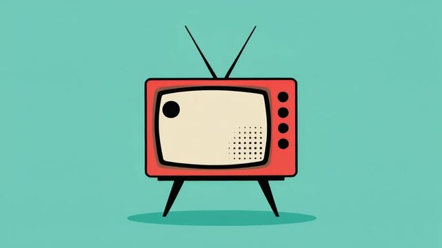 Pop Art Retro Television Animation, Broadcasting and Nostalgia Concept
