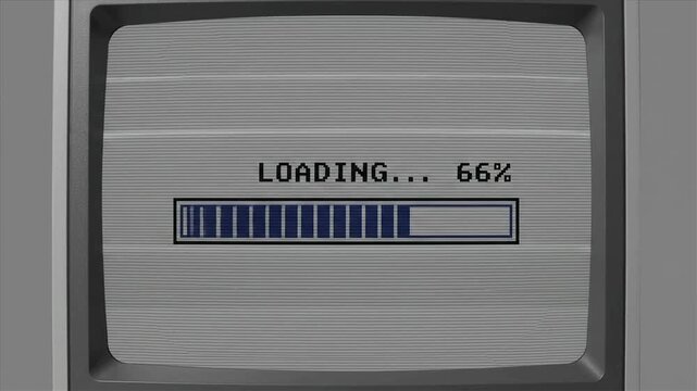 Retro Computer Loading Progress Bar Animation