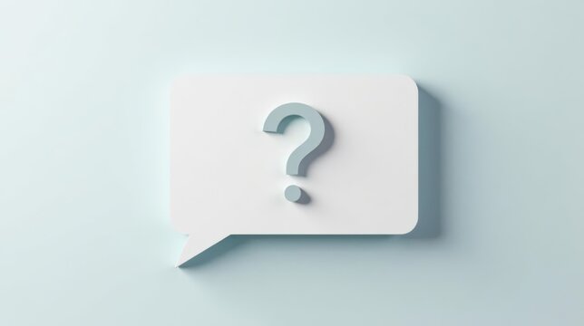 A Pale Blue Speech Bubble Featuring a Light Blue Question Mark on a Subtle Background