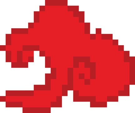 Retro 8 bit pixel art of a traditional red auspicious oriental cloud element, perfect for Chinese Lunar New Year and Mid Autumn Festival game aesthetics.