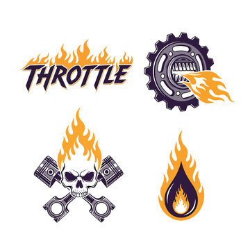Vintage Motorcycle Club Emblems and Symbols.
