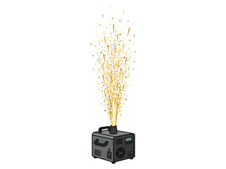 Naklejka premium Fireworks Spark Shower from Portable Generator