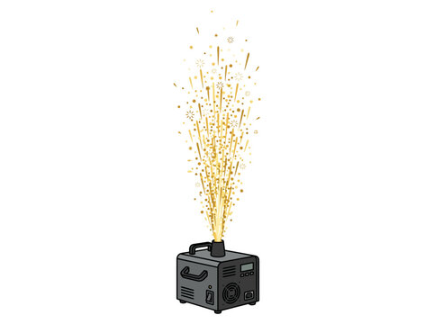 Fireworks Spark Shower from Portable Generator