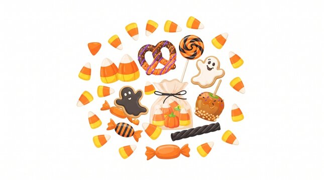 Halloween candy and sweets vector illustration design element