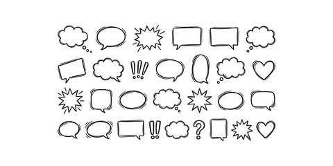 Hand-drawn speech bubble collection for comics and conversation design © JOSH