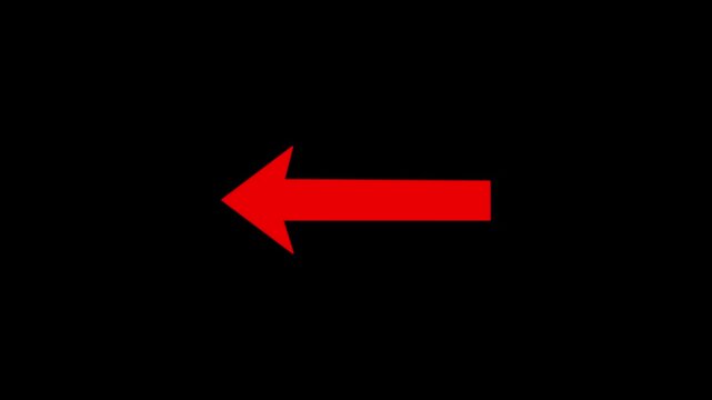 Simple Red Left Arrow Direction Symbol on White Background, Back and Previous Navigation Pointer