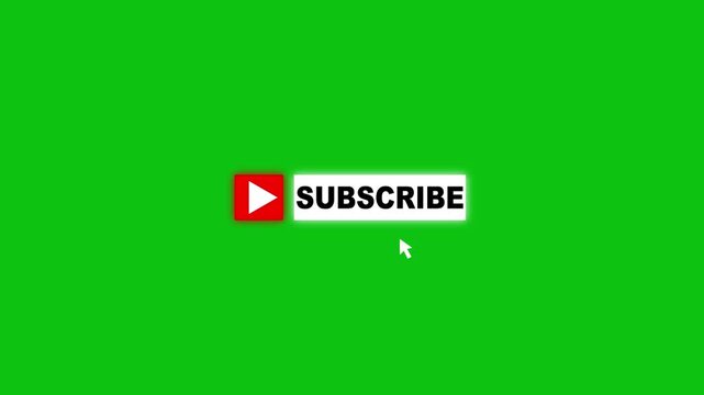 Animated Subscribe Button with Pointer Click for Video Channel Engagement