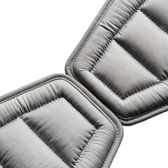 Fototapeta premium Dove grey quilted panels junction with topstitching on transparent background for home decor upholstery design