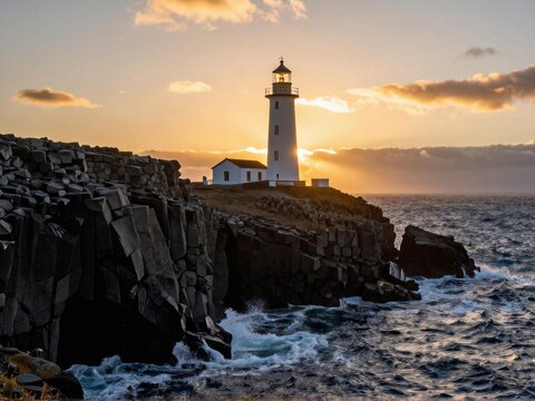 Coastal Lighthouse Sunset Snaefellsnes Iceland