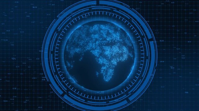 Global network connection technology world map point line