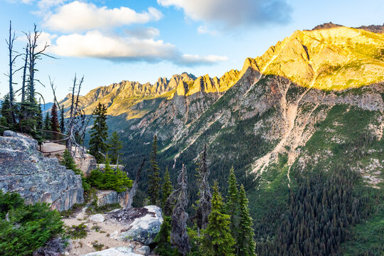 Picturesque view from Washington Pass in the North Cascades National Park in Washington State