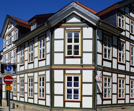 Historical Building in the Old Town of Alfeld at the River Leine, Lower Saxony