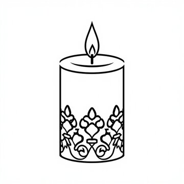 burning candle vector illustration