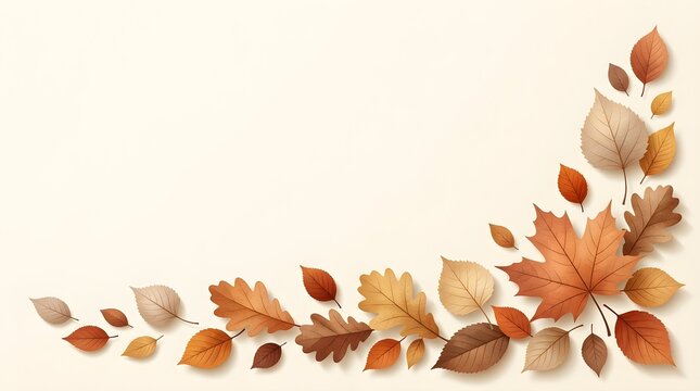 Autumn leaves commercial banner background with 3D paper cut foliage