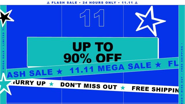 Modern blue promotional banner for 11