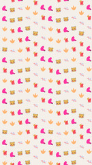 Cartoon Pattern with Bears, Dinosaurs, and Footprints © xie