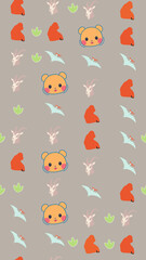 Cute Cartoon Animals and Dinosaurs Pattern © xie